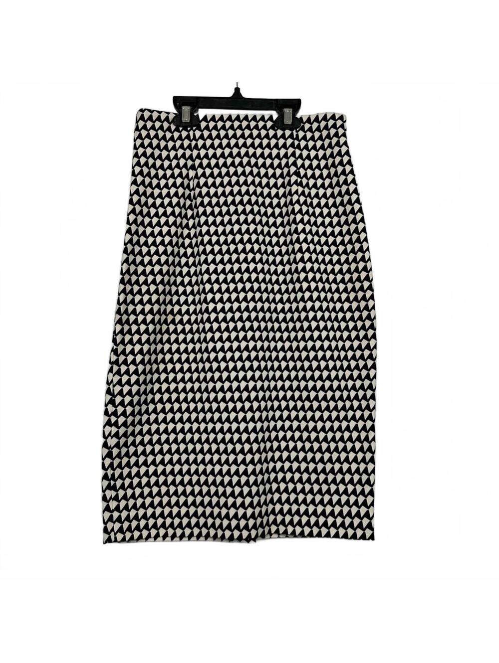 Banana Republic Black and White Geometric Print Pencil Skirt Size: 0